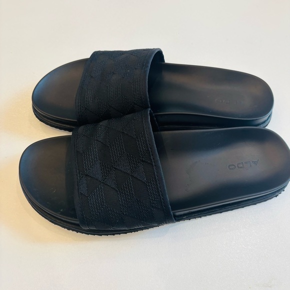 Aldo Black Slide Sandals Men’s Mint Condition size 10 - Picture 3 of 6